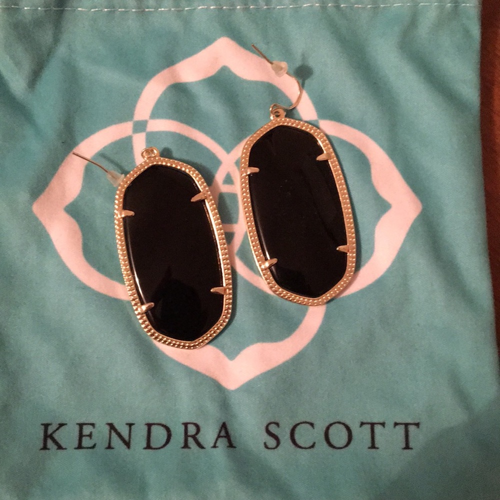 Kendra Scott Black Gold Elle Drop Earrings